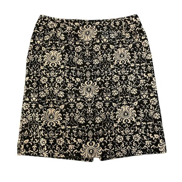 Talbots Dresses & Skirts - Talbots Women's Black & Tan Paisley Lined Mini Skirt Back Zip | Size 14